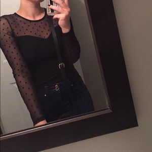 Super cute mesh polka dot top